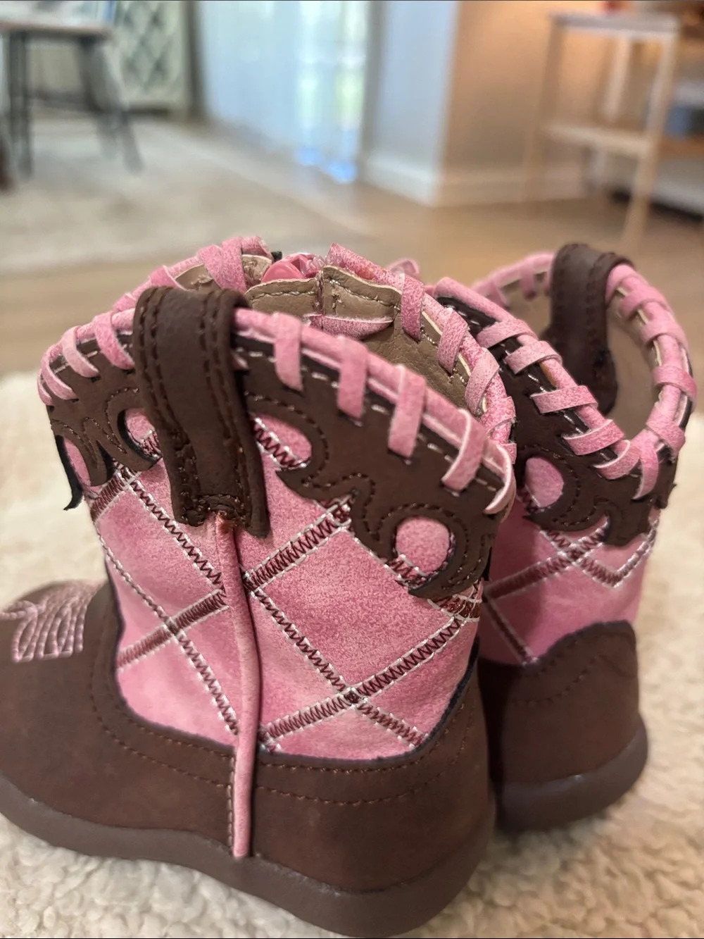 Roper Infant Baby Girls Size 3 Brown Pink Western Cowboy Boots 09-016-1902-2000